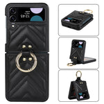Custodia protettiva pieghevole a forma di V con anello pieghevole, For Samsung Galaxy Z Flip4