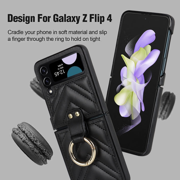 Custodia protettiva pieghevole a forma di V con anello pieghevole, For Samsung Galaxy Z Flip4