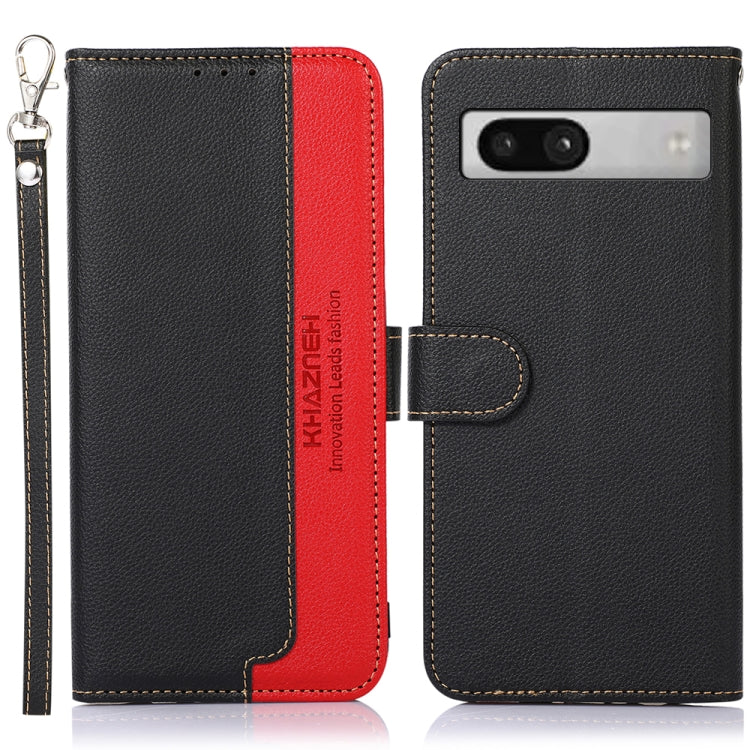 KHAZNEH Custodia per telefono RFID in pelle con texture Litchi, For Google Pixel 7a, For Xiaomi Redmi Note 12 4G Global, For Samsung Galaxy M14 5G