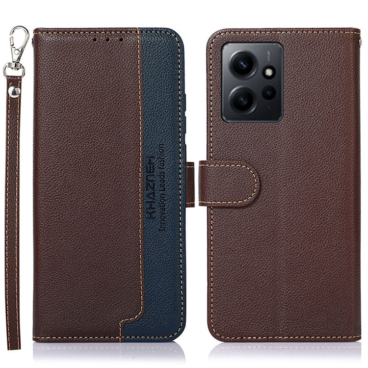 KHAZNEH Custodia per telefono RFID in pelle con texture Litchi, For Google Pixel 7a, For Xiaomi Redmi Note 12 4G Global, For Samsung Galaxy M14 5G