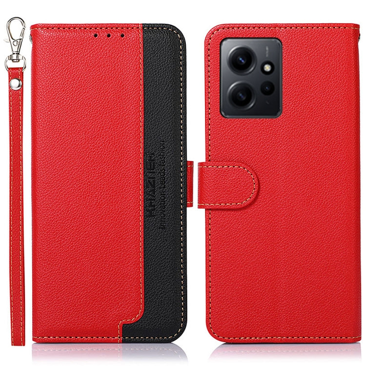 KHAZNEH Custodia per telefono RFID in pelle con texture Litchi, For Google Pixel 7a, For Xiaomi Redmi Note 12 4G Global, For Samsung Galaxy M14 5G