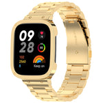 Cinturino per orologio in metallo a tre sfere 2 in 1 con cornice per orologio, For Xiaomi Redmi Watch 3 / Mi Watch Lite 3