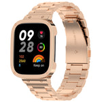 Cinturino per orologio in metallo a tre sfere 2 in 1 con cornice per orologio, For Xiaomi Redmi Watch 3 / Mi Watch Lite 3