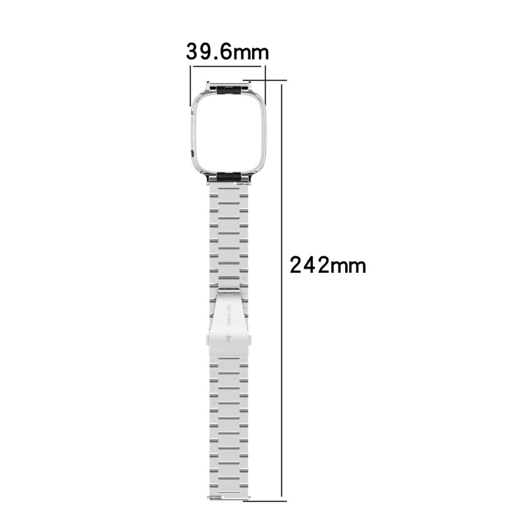 Cinturino per orologio in metallo a tre sfere 2 in 1 con cornice per orologio, For Xiaomi Redmi Watch 3 / Mi Watch Lite 3