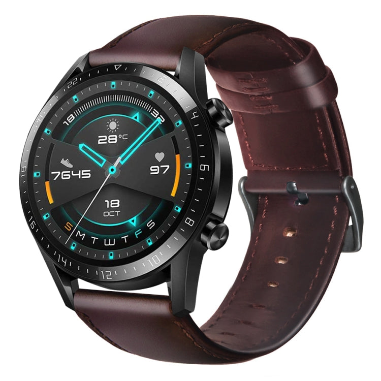 Cinturino in pelle cerata per Huawei Watch GT 2 46mm