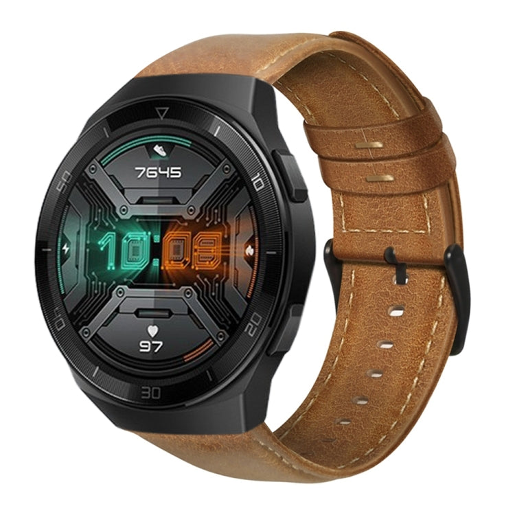 Cinturino per orologio in vera pelle cerata ad olio, For Fossil Men Gen 4 Explorist HR, For Fossil Hybrid Smartwatch HR, For Fossil Gen 5 Carlyle / Julianna / Garrett / Carlyle HR, For Huawei Watch GT 2 46mm, For Huawei Watch GT 2e                     ...