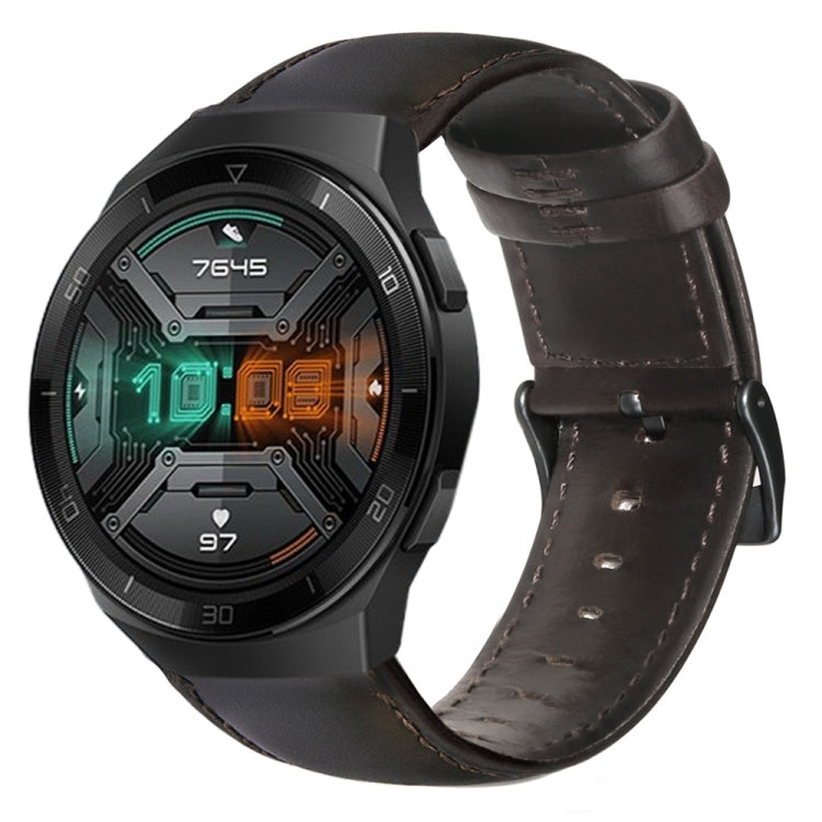 Cinturino per orologio in vera pelle cerata ad olio, For Fossil Men Gen 4 Explorist HR, For Fossil Hybrid Smartwatch HR, For Fossil Gen 5 Carlyle / Julianna / Garrett / Carlyle HR, For Huawei Watch GT 2 46mm, For Huawei Watch GT 2e                     ...