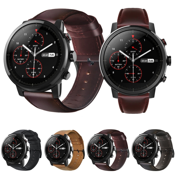 Cinturino in pelle cerata per Amazfit GTR 47mm e Stratos