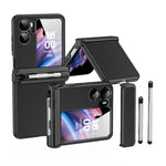 Custodia per telefono galvanizzata con cerniera in pelle texture Litchi con penna, For OPPO Find N2 Flip