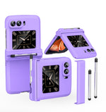 Custodia per telefono Macaron in tre pezzi con stilo, For Samsung Galaxy Z Flip4 5G, For Motorola Razr 2022