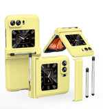 Custodia per telefono Macaron in tre pezzi con stilo, For Samsung Galaxy Z Flip4 5G, For Motorola Razr 2022