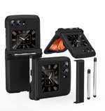 Custodia per telefono Macaron in tre pezzi con stilo, For Samsung Galaxy Z Flip4 5G, For Motorola Razr 2022