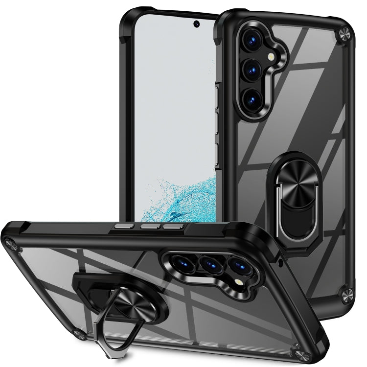 Custodia per telefono con protezione dell'obiettivo in TPU + PC con supporto per anello, For Samsung Galaxy A54