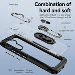 Custodia per telefono con protezione dell'obiettivo in TPU + PC con supporto per anello, For Samsung Galaxy A54