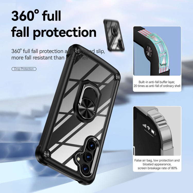 Custodia per telefono con protezione dell'obiettivo in TPU + PC con supporto per anello, For Samsung Galaxy A54