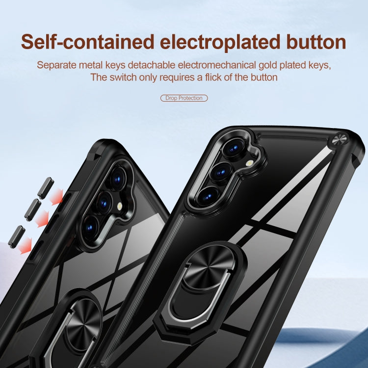 Custodia per telefono con protezione dell'obiettivo in TPU + PC con supporto per anello, For Samsung Galaxy A54