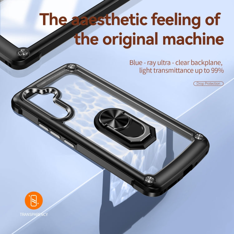 Custodia per telefono con protezione dell'obiettivo in TPU + PC con supporto per anello, For Samsung Galaxy A54