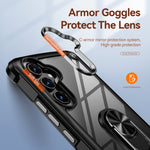 Custodia per telefono con protezione dell'obiettivo in TPU + PC con supporto per anello, For Samsung Galaxy A54