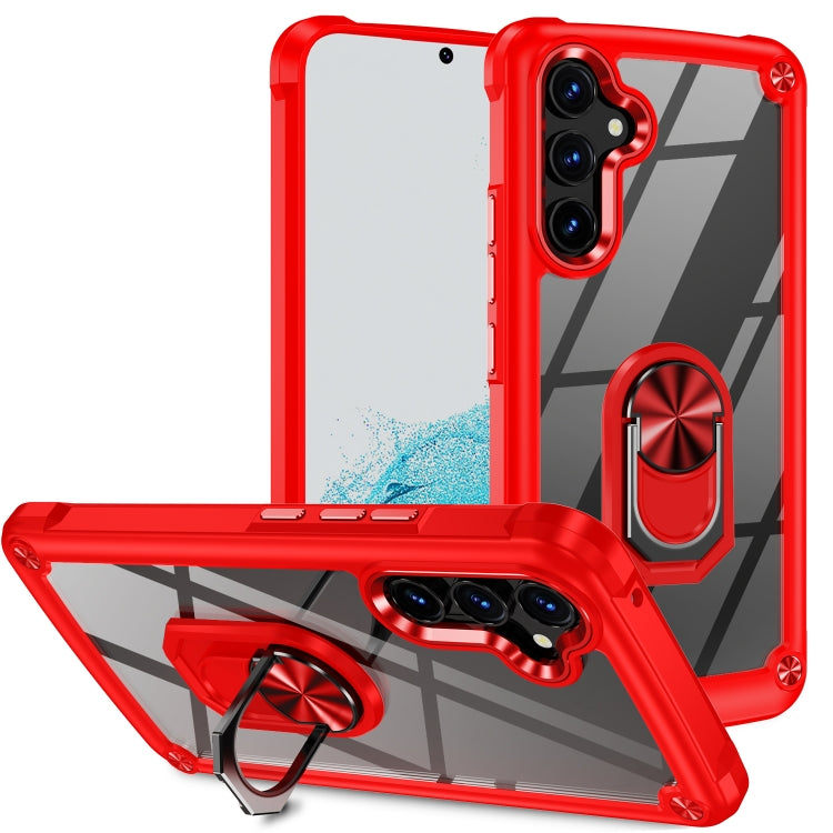 Custodia per telefono con protezione dell'obiettivo in TPU + PC con supporto per anello, For Samsung Galaxy A54