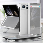 Custodia per telefono in pelle a specchio elettrolitico con supporto, For Xiaomi Mix Fold 2