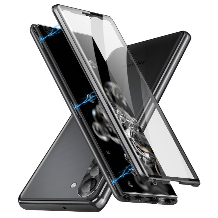 Custodia per telefono in vetro temperato in metallo magnetico a copertura totale HD, For Samsung Galaxy S23 5G, For Samsung Galaxy S23+ 5G, For Samsung Galaxy S23 Ultra 5G