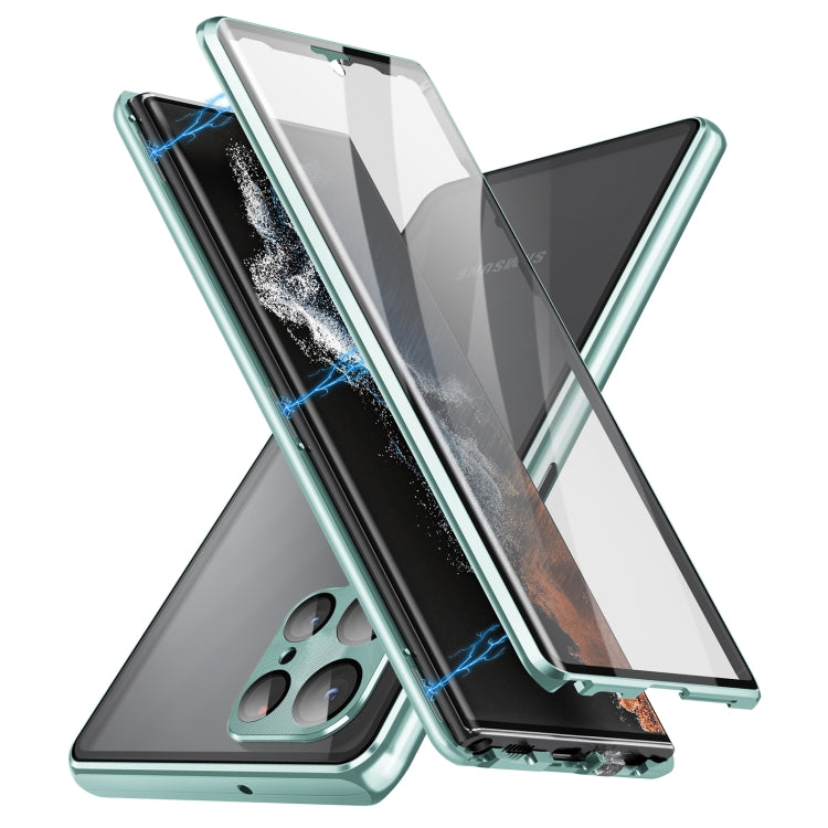 Custodia per telefono in vetro temperato in metallo magnetico a copertura totale HD, For Samsung Galaxy S23 5G, For Samsung Galaxy S23+ 5G, For Samsung Galaxy S23 Ultra 5G