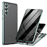 Custodia per telefono in vetro temperato in metallo magnetico con copertura completa per la privacy, For Samsung Galaxy S23 5G, For Samsung Galaxy S23+ 5G, For Samsung Galaxy S23 Ultra 5G