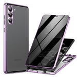 Custodia per telefono in vetro temperato in metallo magnetico con copertura completa per la privacy, For Samsung Galaxy S23 5G, For Samsung Galaxy S23+ 5G, For Samsung Galaxy S23 Ultra 5G