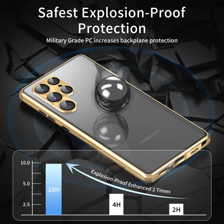 Custodia per telefono in vetro temperato in metallo magnetico con copertura completa per la privacy, For Samsung Galaxy S23 5G, For Samsung Galaxy S23+ 5G, For Samsung Galaxy S23 Ultra 5G