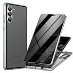 Custodia per telefono in vetro temperato in metallo magnetico con copertura completa per la privacy, For Samsung Galaxy S23 5G, For Samsung Galaxy S23+ 5G, For Samsung Galaxy S23 Ultra 5G