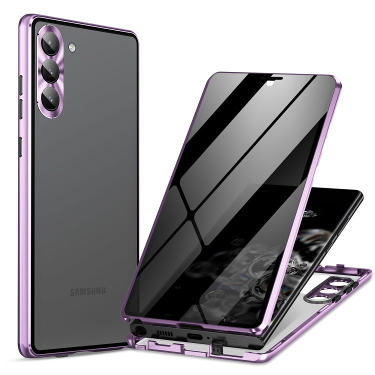 Custodia per telefono in vetro temperato in metallo magnetico con copertura completa per la privacy, For Samsung Galaxy S23 5G, For Samsung Galaxy S23+ 5G, For Samsung Galaxy S23 Ultra 5G