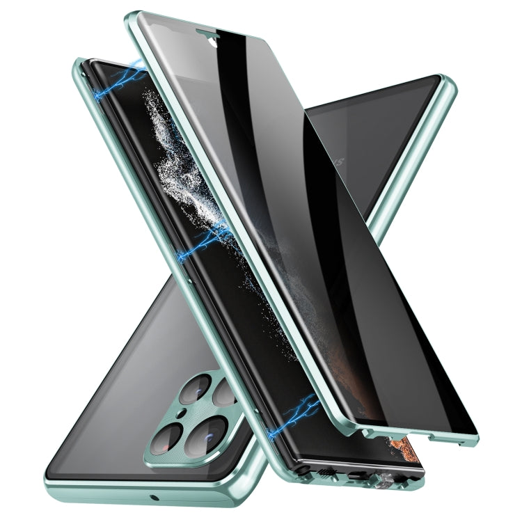 Custodia per telefono in vetro temperato in metallo magnetico con copertura completa per la privacy, For Samsung Galaxy S23 5G, For Samsung Galaxy S23+ 5G, For Samsung Galaxy S23 Ultra 5G