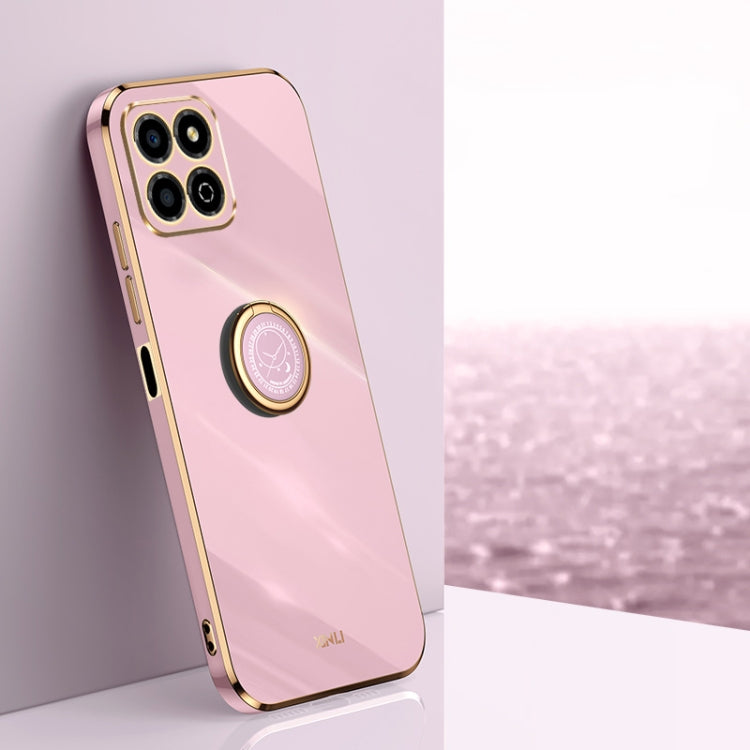 XINLI custodia per telefono in TPU elettrolitico con bordo dritto 6D con supporto per anello, For Honor X8a 2023, For Honor X9a 5G, For Huawei nova Y61