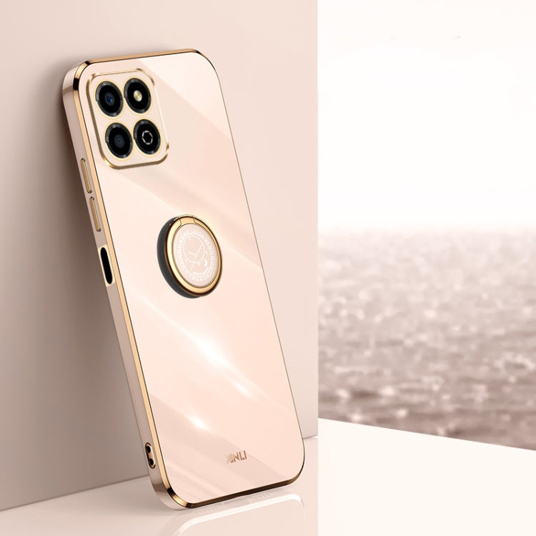 XINLI custodia per telefono in TPU elettrolitico con bordo dritto 6D con supporto per anello, For Honor X8a 2023, For Honor X9a 5G, For Huawei nova Y61