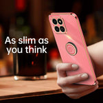 XINLI custodia per telefono in TPU elettrolitico con bordo dritto 6D con supporto per anello, For Honor X8a 2023, For Honor X9a 5G, For Huawei nova Y61