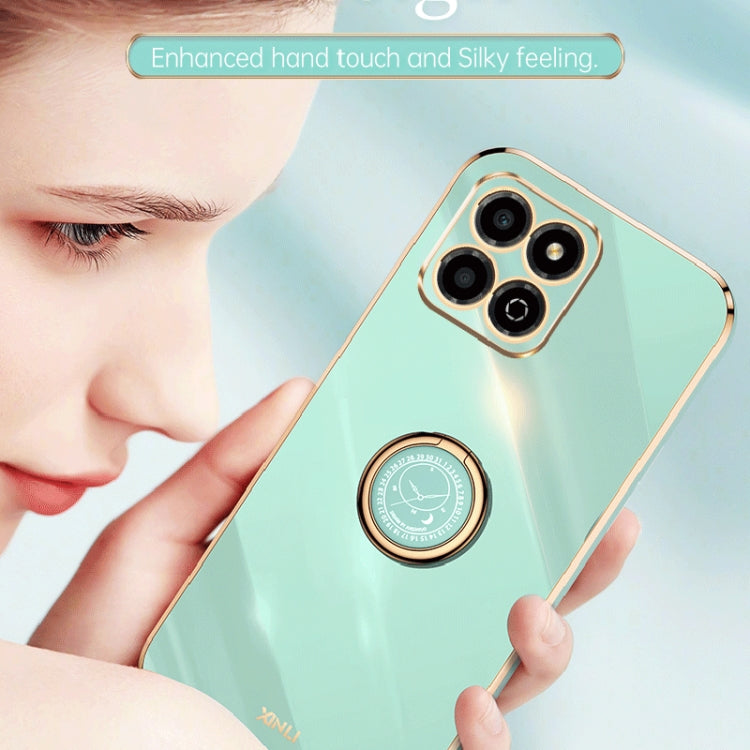XINLI custodia per telefono in TPU elettrolitico con bordo dritto 6D con supporto per anello, For Honor X8a 2023, For Honor X9a 5G, For Huawei nova Y61