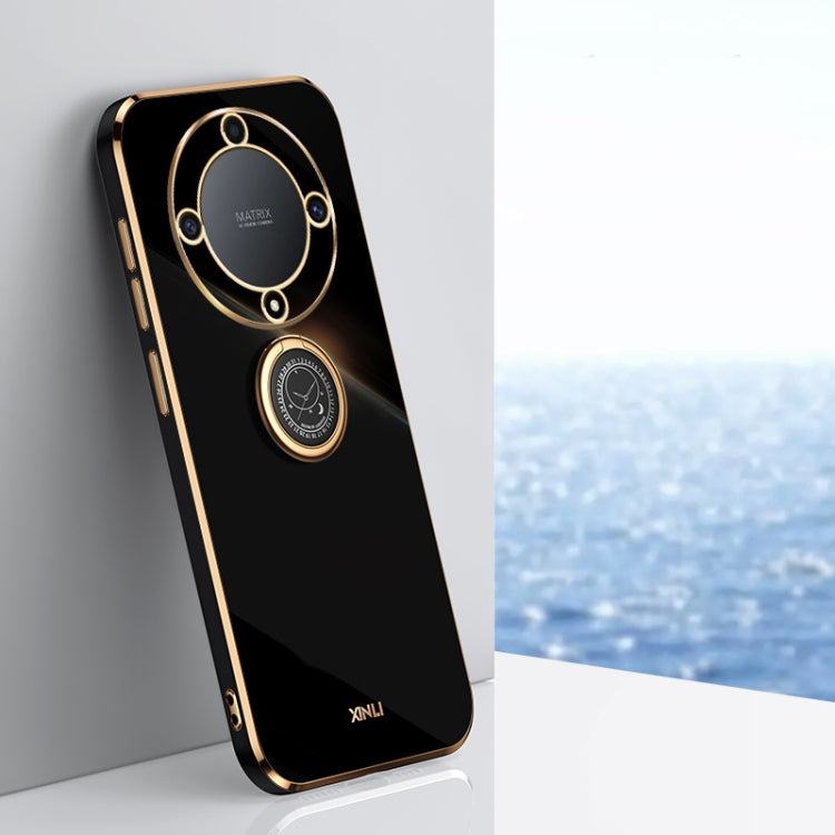 XINLI custodia per telefono in TPU elettrolitico con bordo dritto 6D con supporto per anello, For Honor X8a 2023, For Honor X9a 5G, For Huawei nova Y61