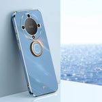 XINLI custodia per telefono in TPU elettrolitico con bordo dritto 6D con supporto per anello, For Honor X8a 2023, For Honor X9a 5G, For Huawei nova Y61