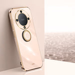 XINLI custodia per telefono in TPU elettrolitico con bordo dritto 6D con supporto per anello, For Honor X8a 2023, For Honor X9a 5G, For Huawei nova Y61