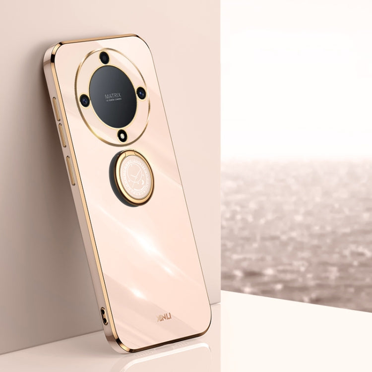 XINLI custodia per telefono in TPU elettrolitico con bordo dritto 6D con supporto per anello, For Honor X8a 2023, For Honor X9a 5G, For Huawei nova Y61
