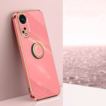 XINLI custodia per telefono in TPU elettrolitico con bordo dritto 6D con supporto per anello, For OPPO Reno8 T 5G, For vivo Y100, For Samsung Galaxy A24 4G