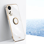 XINLI custodia per telefono in TPU elettrolitico con bordo dritto 6D con supporto per anello, For OPPO Reno8 T 5G, For vivo Y100, For Samsung Galaxy A24 4G