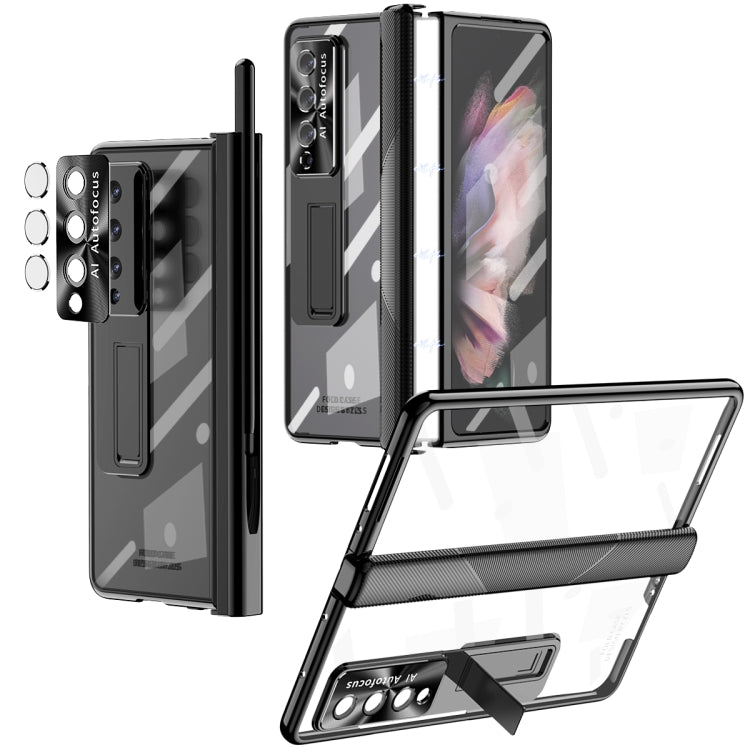 Custodia per telefono placcata con cerniere magnetiche con supporto, For Samsung Galaxy Z Fold4 5G