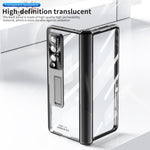 Custodia per telefono placcata con cerniere magnetiche con supporto, For Samsung Galaxy Z Fold4 5G