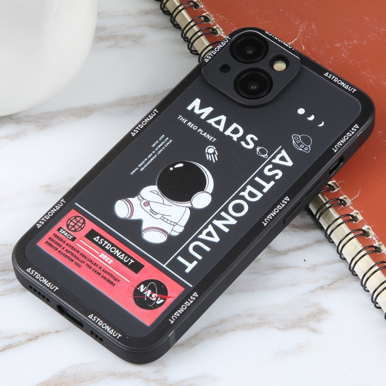Custodia per cellulare con bordo dritto in silicone modello astronauta, For iPhone 14, For iPhone 14 Plus, For iPhone 14 Pro