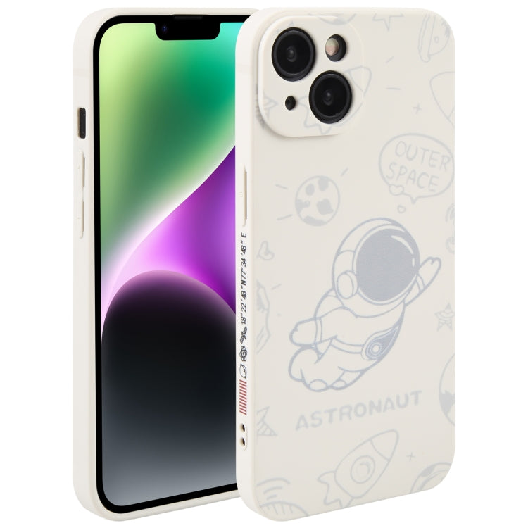 Custodia per cellulare con bordo dritto in silicone modello astronauta, For iPhone 14, For iPhone 14 Plus, For iPhone 14 Pro