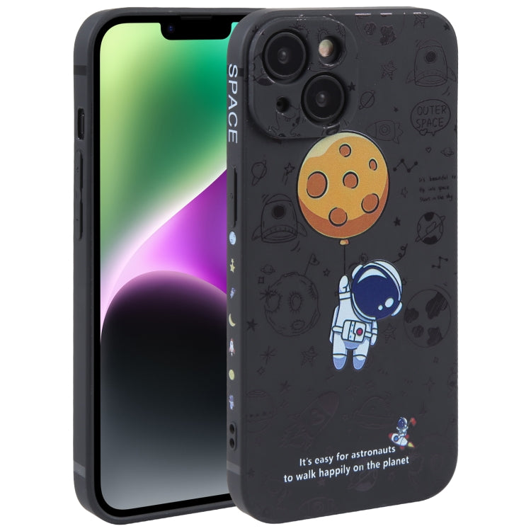 Custodia per cellulare con bordo dritto in silicone modello astronauta, For iPhone 14, For iPhone 14 Plus, For iPhone 14 Pro