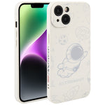 Custodia per cellulare con bordo dritto in silicone modello astronauta, For iPhone 14, For iPhone 14 Plus, For iPhone 14 Pro