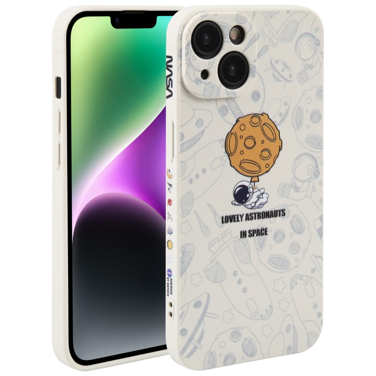 Custodia per cellulare con bordo dritto in silicone modello astronauta, For iPhone 14, For iPhone 14 Plus, For iPhone 14 Pro