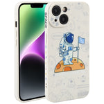 Custodia per cellulare con bordo dritto in silicone modello astronauta, For iPhone 14, For iPhone 14 Plus, For iPhone 14 Pro
